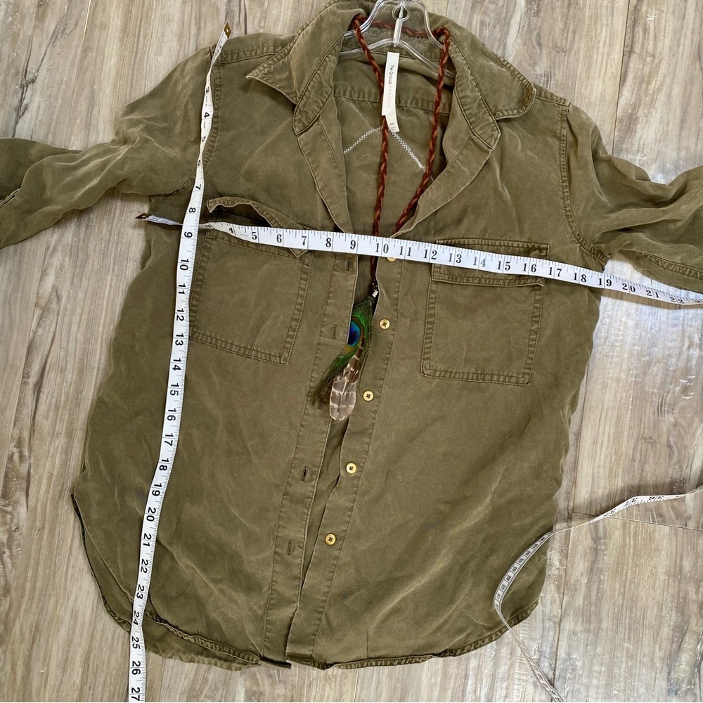 UPCYCLED Babaton safari vibe shirt/cover up w cabin cottage country vibe - Picture 12 of 13
